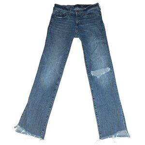 Banana Republic Girlfriend Skinny Frayed Hem Ripped Jeans Size 26